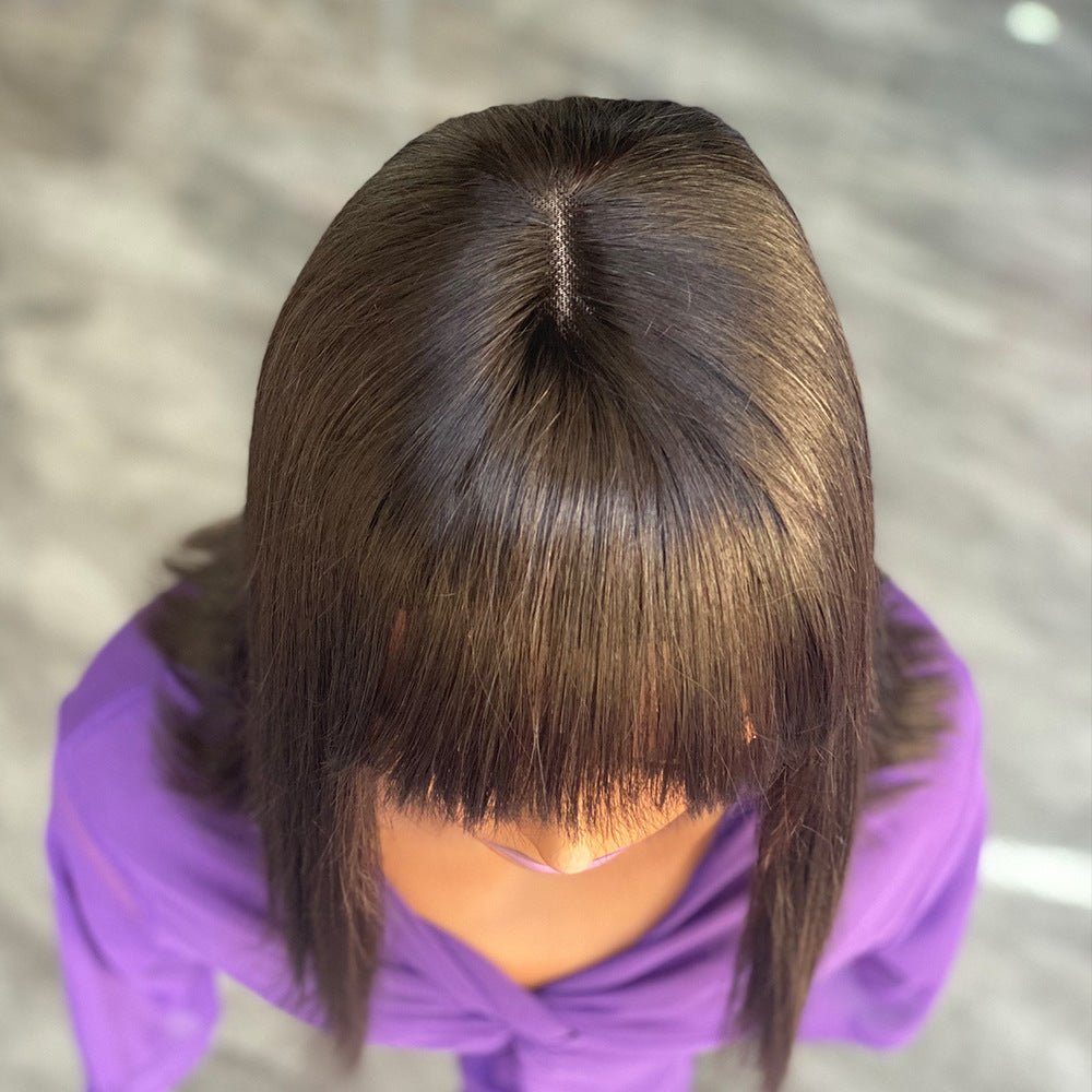 12 High Density Bone Straight Brazilian Human Hair Wig – 2x4 Lace, 180% Density - WigWonders