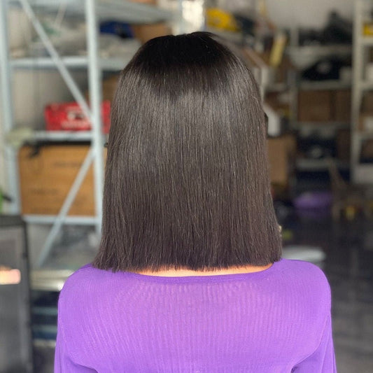 12A Vietnam Straight Bob Human Hair Lace Wig 10" - WigWonders