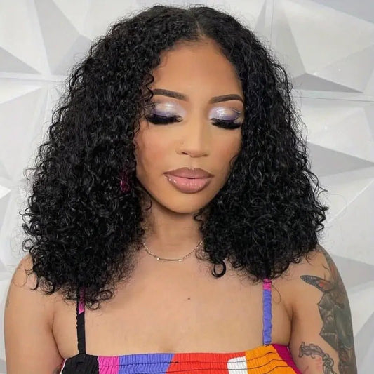 13x4 Bobo Human Hair Wig – 10A 150% Jerry Curl - WigWonders