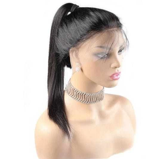 13x4 HD Lace Slick Back Straight Human Hair Wig - WigWonders