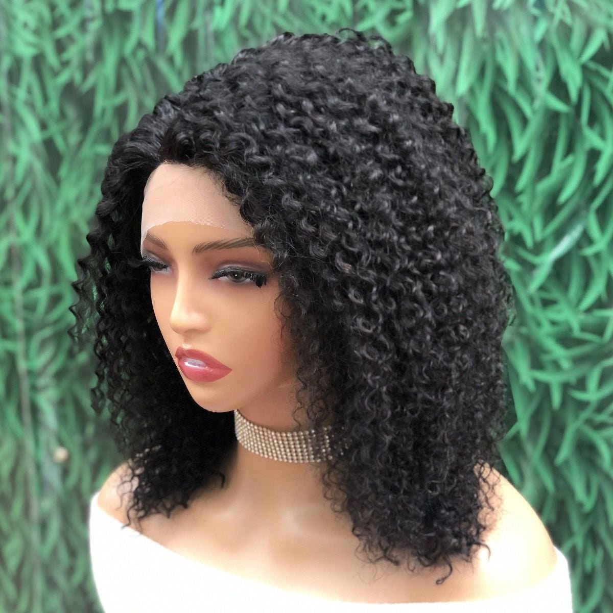 13x5x1 12in Kinky Curly Lace Front Human Hair Wig - WigWonders