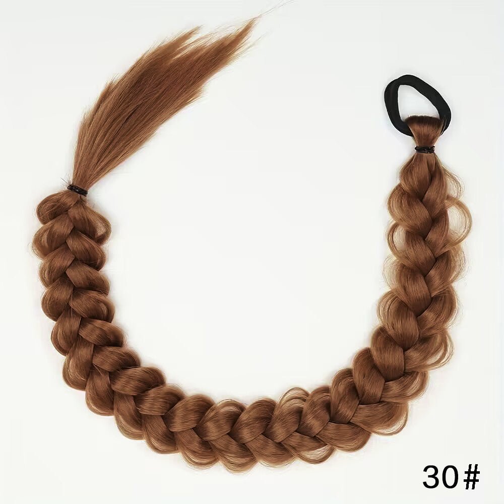 24" Fishtail Braid Ponytail with Headband - Synthetic Hair Extension - WigWonders
