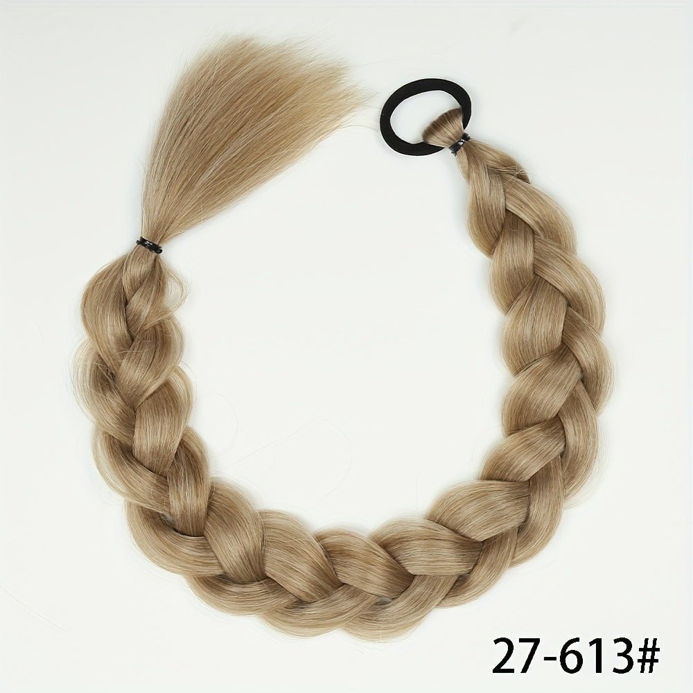 24" Fishtail Braid Ponytail with Headband - Synthetic Hair Extension - WigWonders