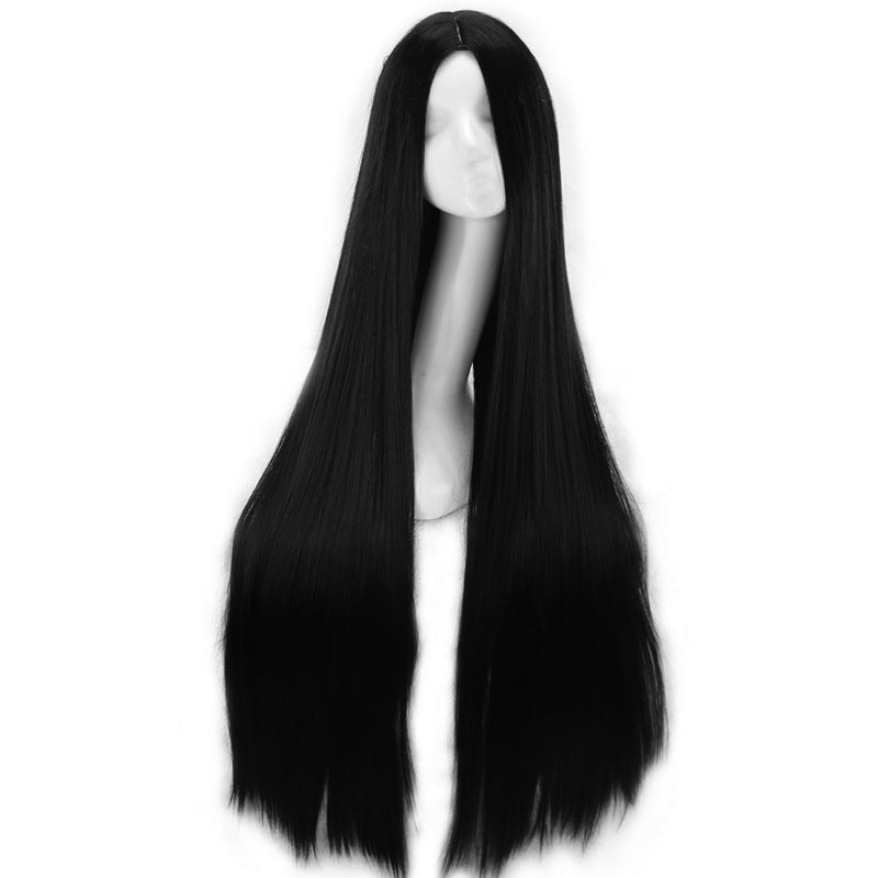 27.5" Long Straight Middle Part Synthetic Wig - WigWonders