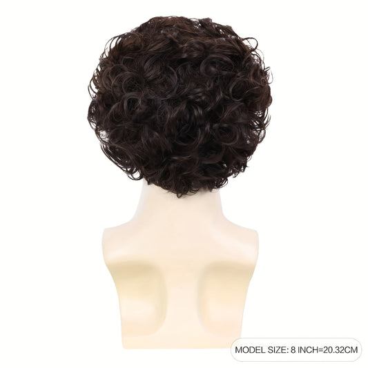 8" Men's Heat - Resistant Synthetic Wig - Layered Curly - WigWonders