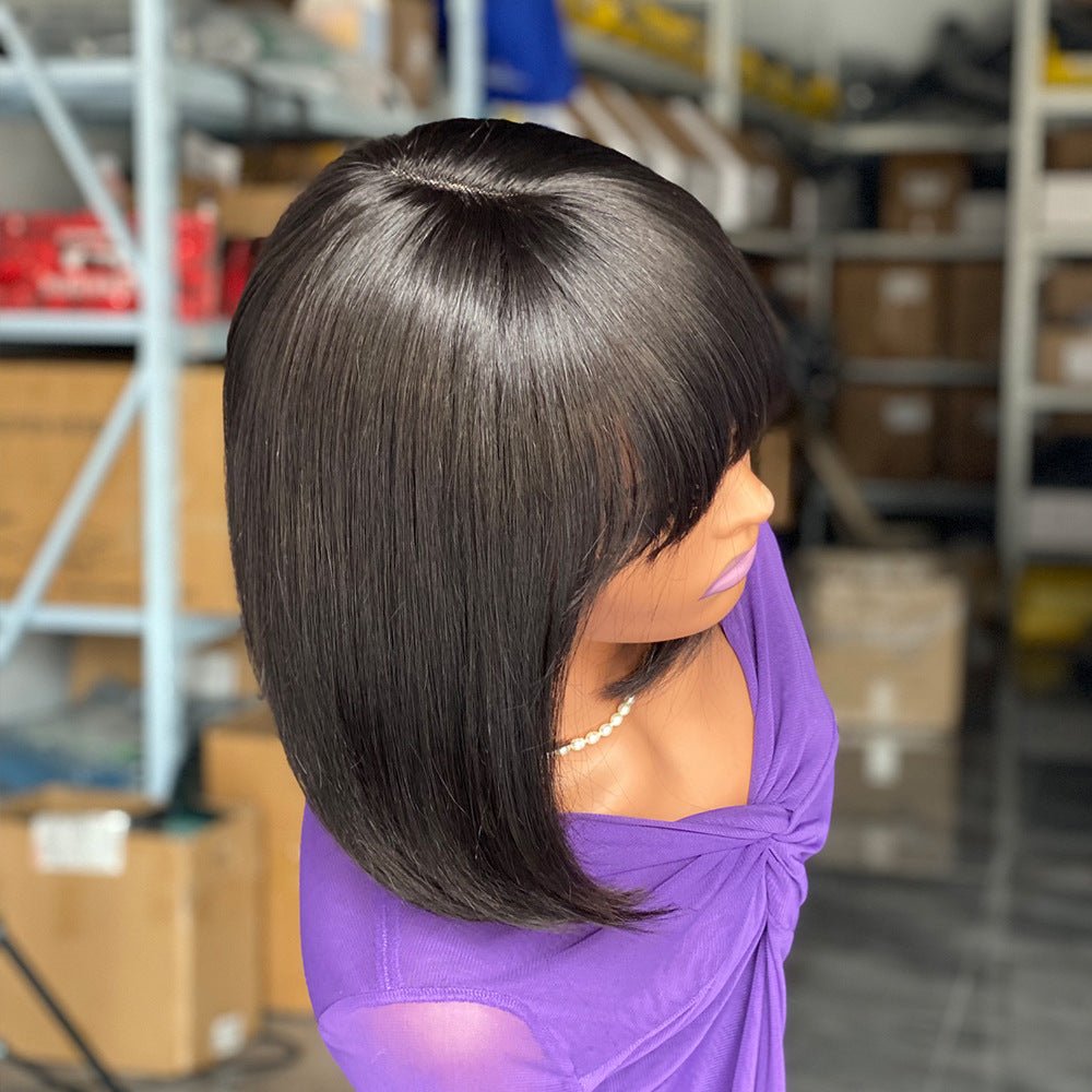 Bob Human Hair Wig — Short Straight HumanHairWig - WigWonders