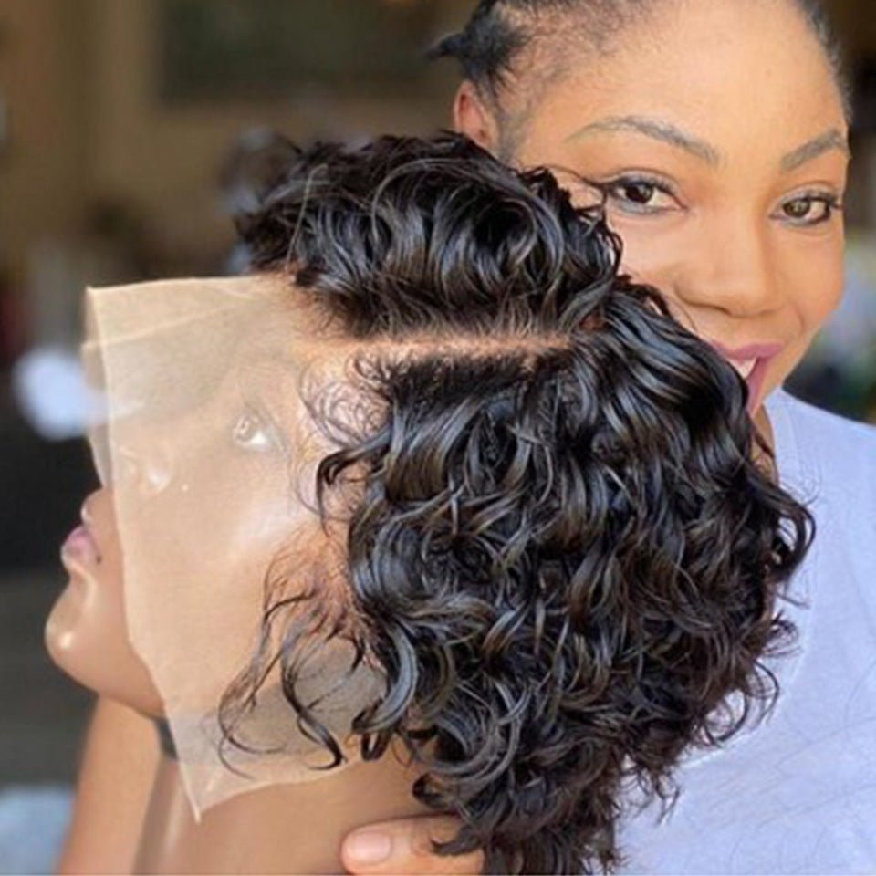 Curly Pixie Cut Human Hair Lace Front Wig - WigWonders