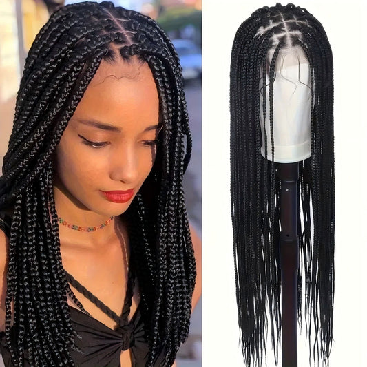 Human Hair Box Braids Wig - Full Lace Hand - Braided Wig - WigWonders