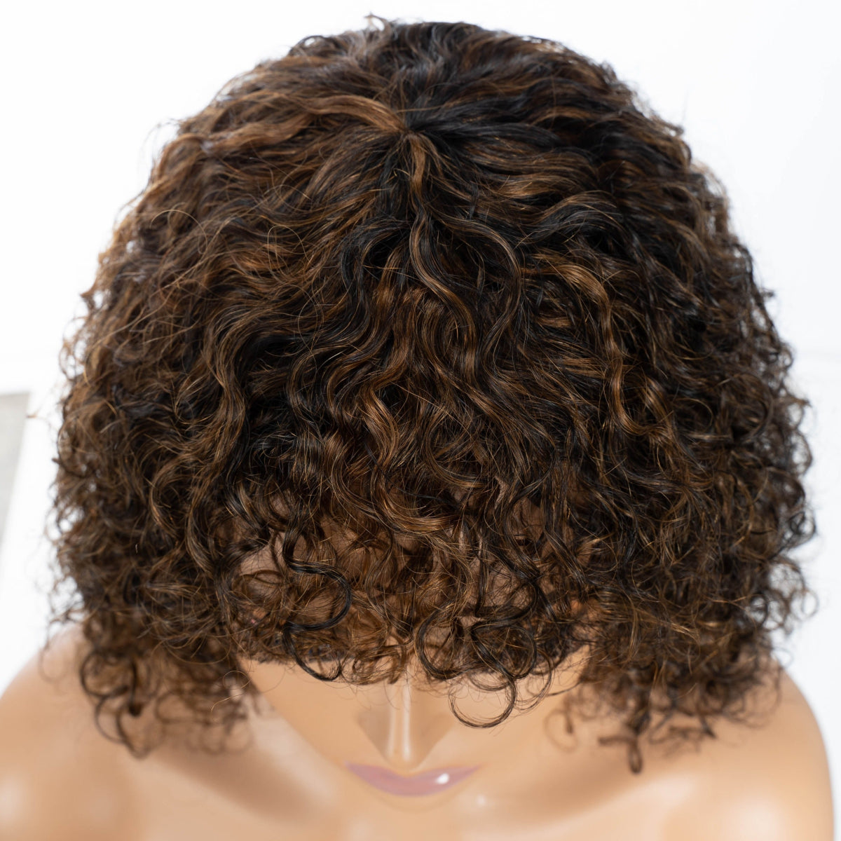 Jerry Curly Human Hair Wig with Bangs - WigWonders