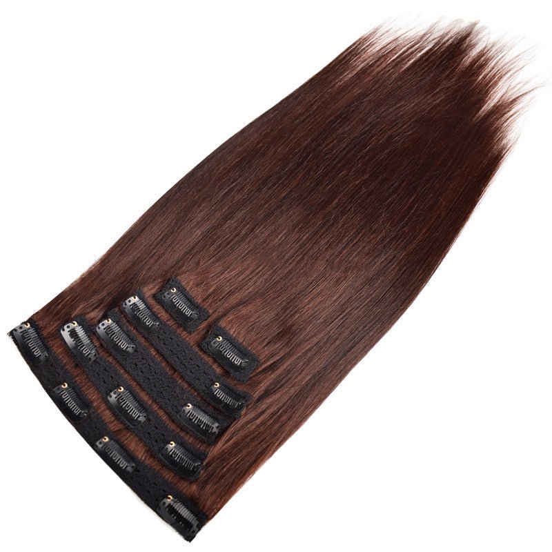 Lace Clip In Human Hair Extensions - Straight Natural Hair - WigWonders