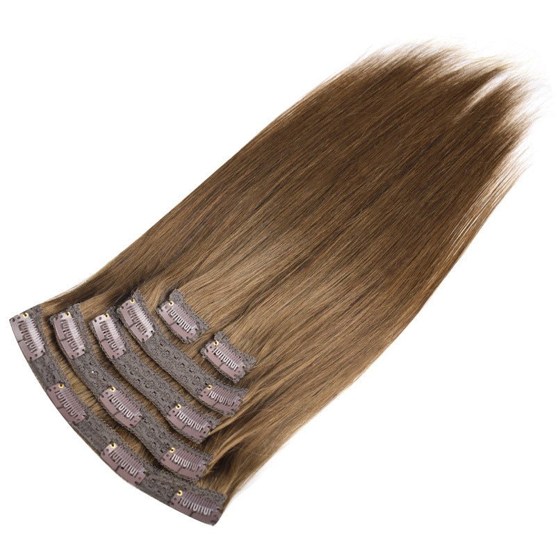 Lace Clip In Human Hair Extensions - Straight Natural Hair - WigWonders
