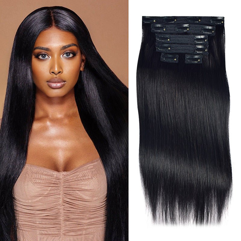 Lace Clip In Human Hair Extensions - Straight Natural Hair - WigWonders