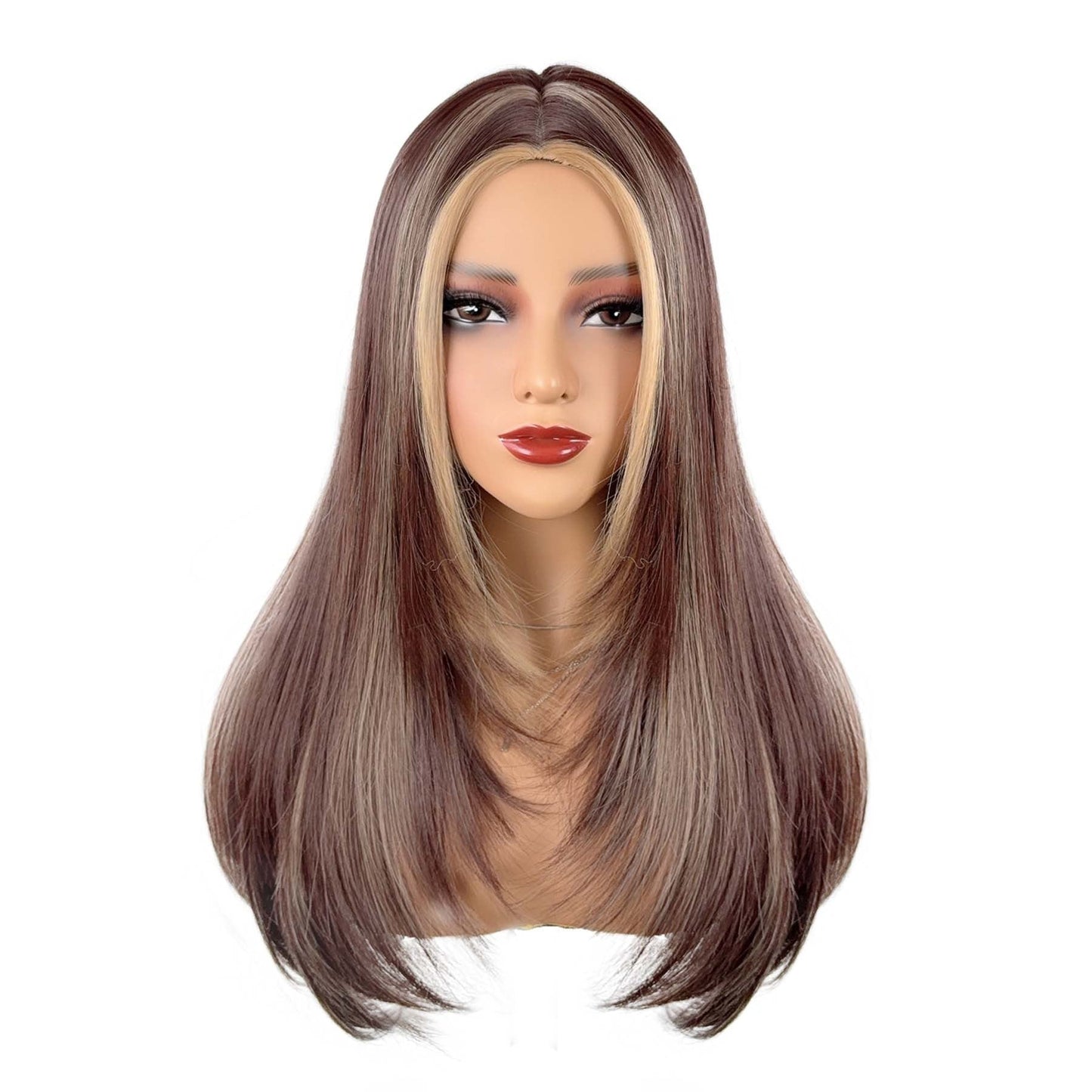 Middle Part Ombré Straight - Wavy Full Cap Synthetic Hair Wig - WigWonders