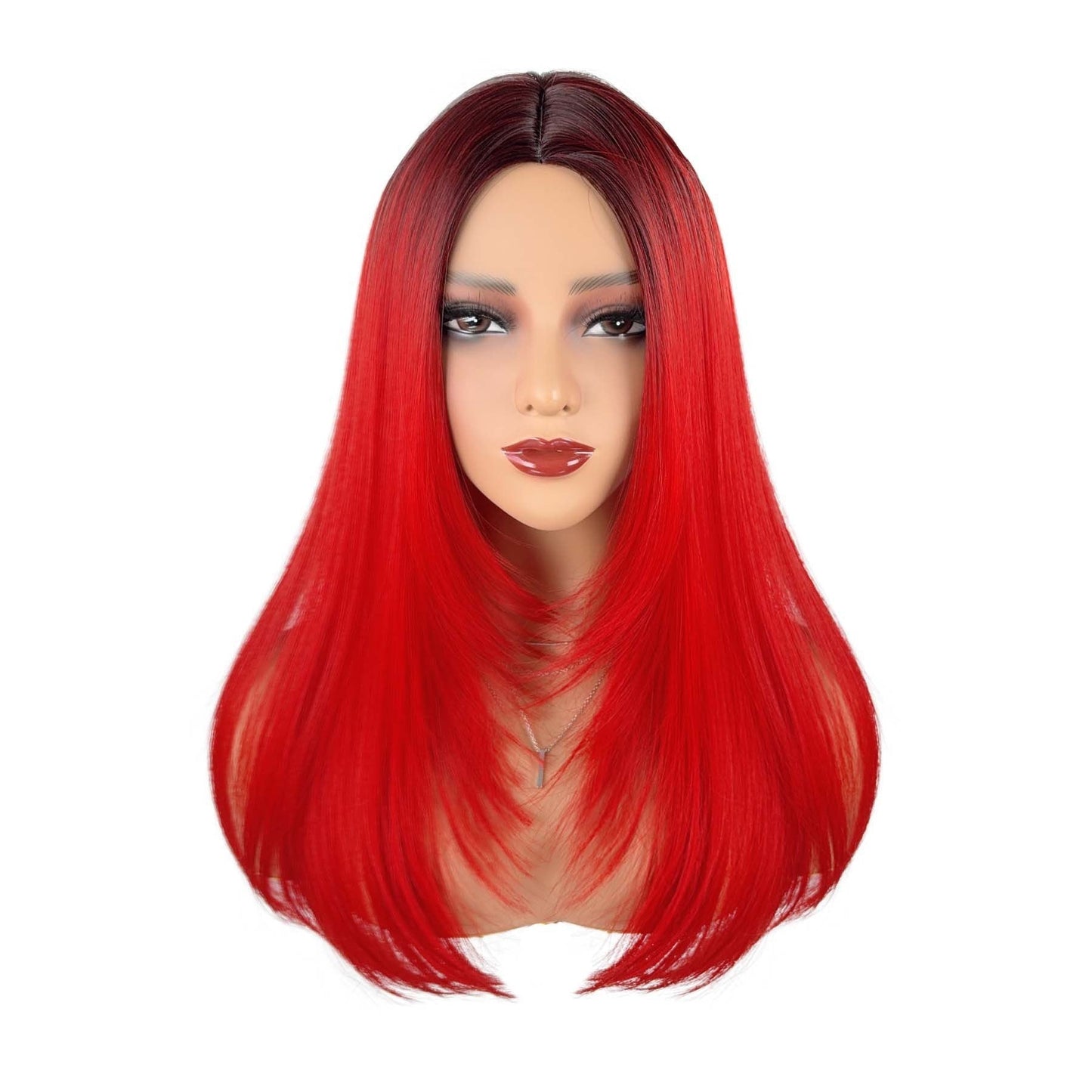 Middle Part Ombré Straight - Wavy Full Cap Synthetic Hair Wig - WigWonders