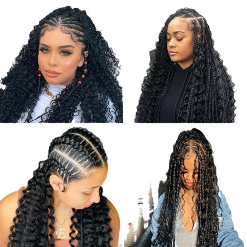 Natural Black Deep Wave Bulk Human Hair Extensions - WigWonders