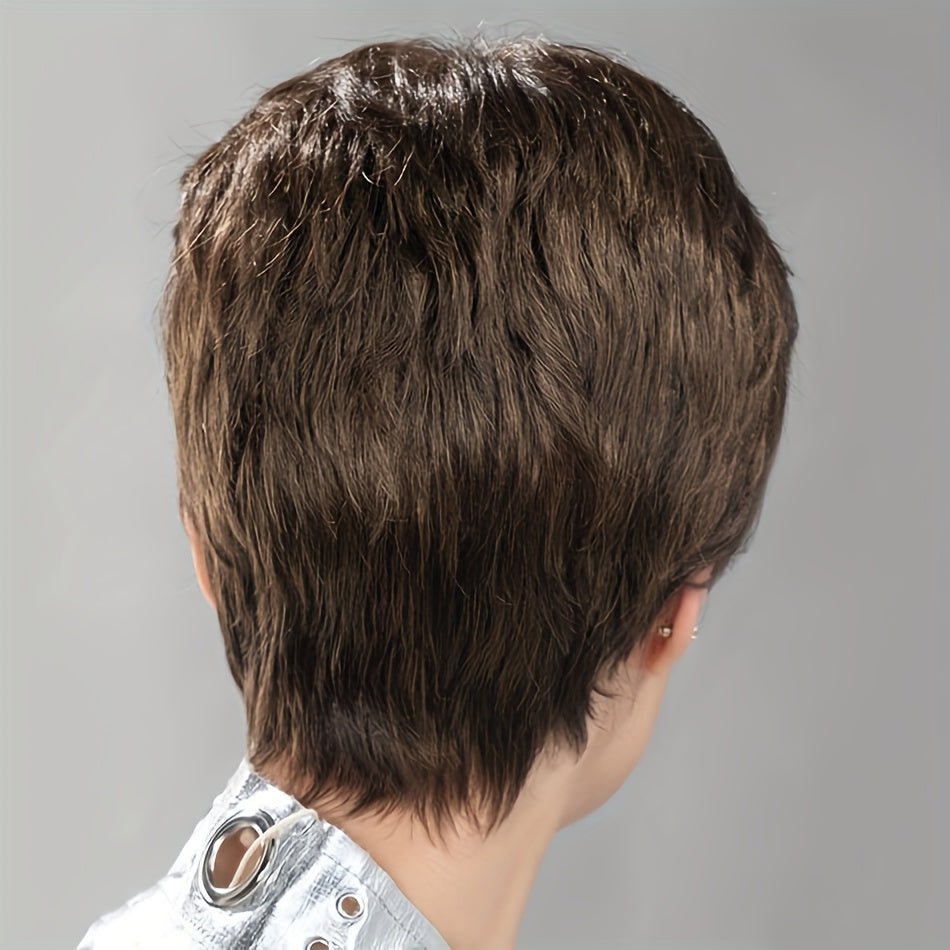 Short Straight Human Hair Wig - Remy Brazilian - WigWonders