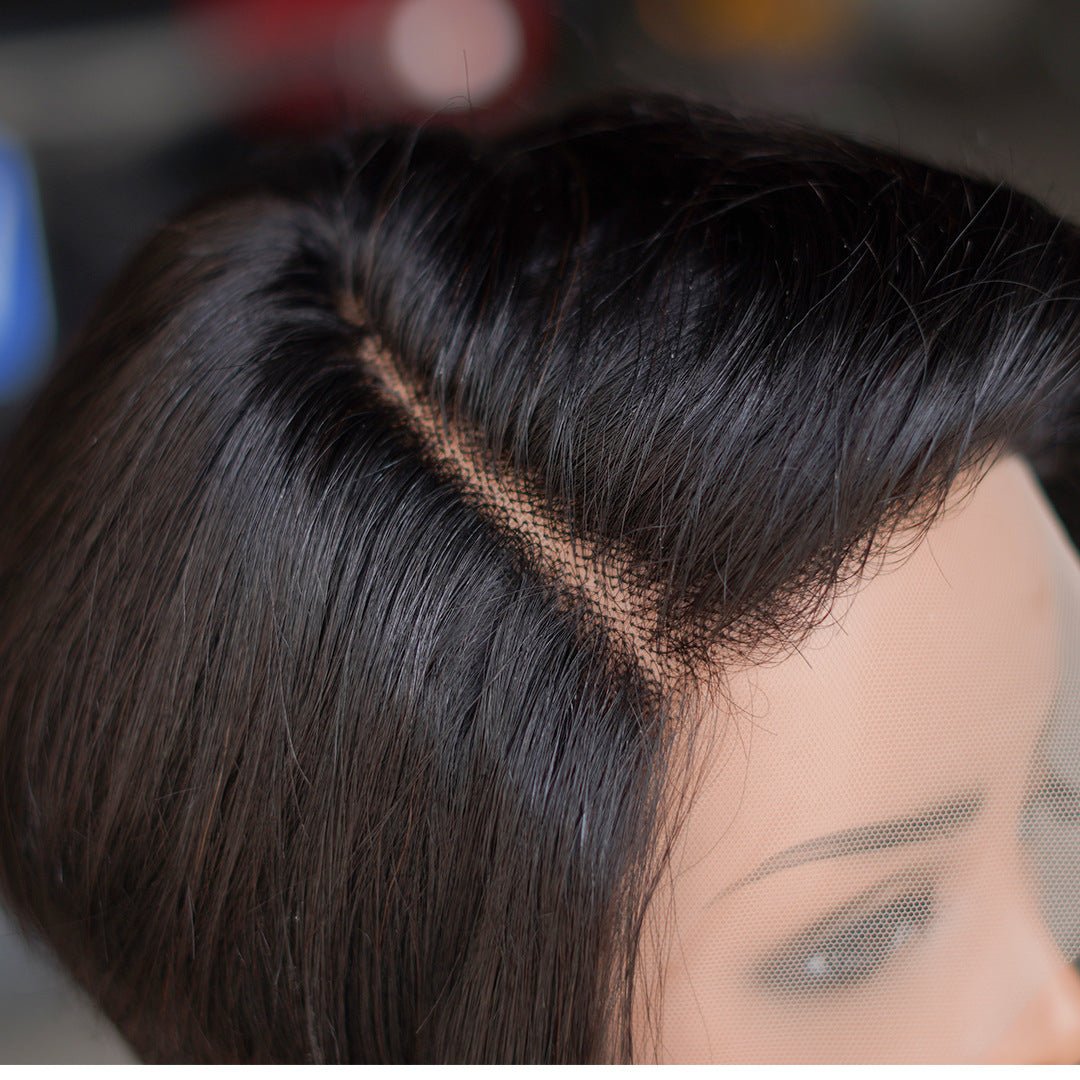 Short T - Lace Bob Pixie Human Hair Wig - 6 - 7" Black - WigWonders