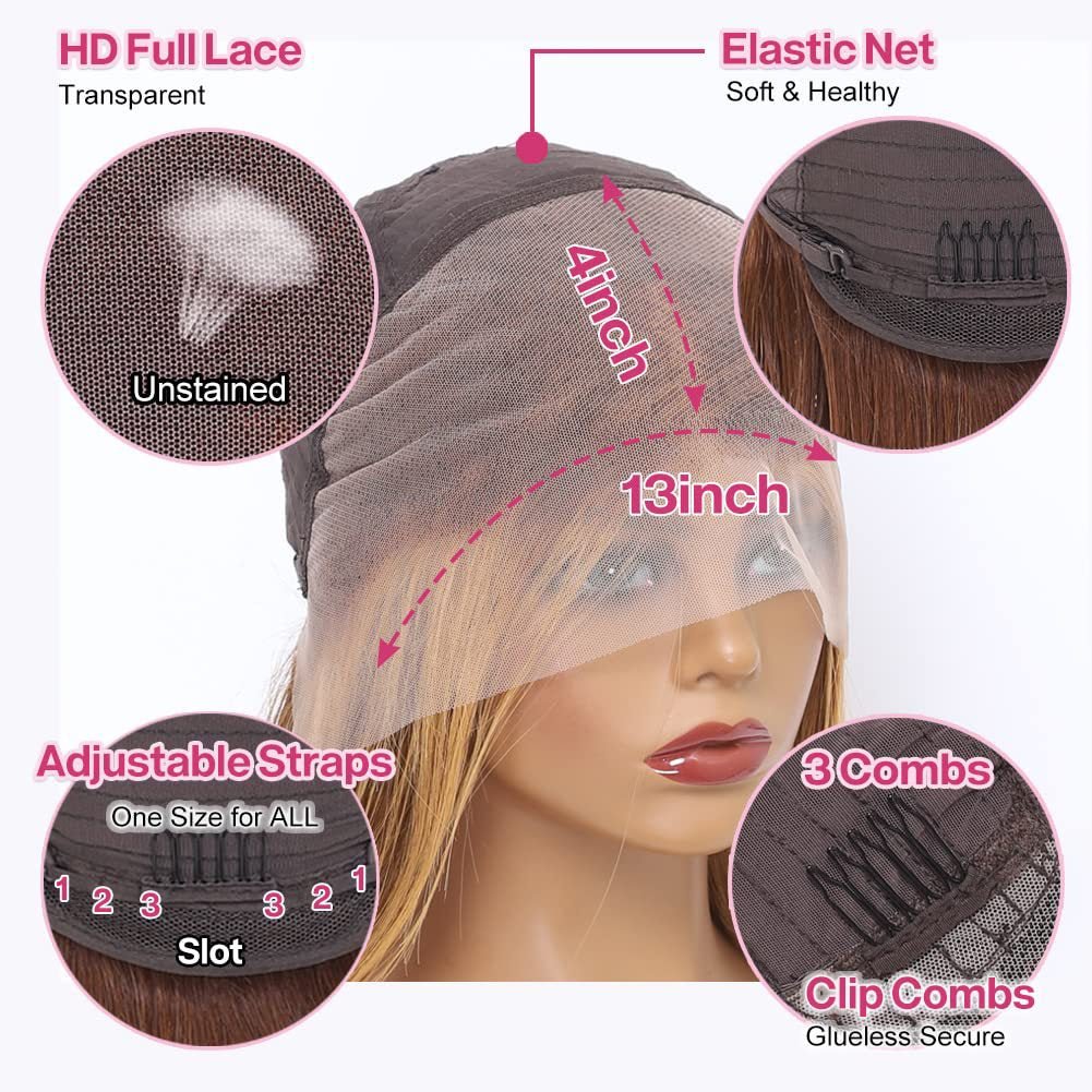 Straight Bob 13x4 Lace Front Human Hair Wig - WigWonders