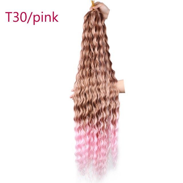 Synthetic Deep Wave Crochet Bulk Hair Multiple Colors - WigWonders