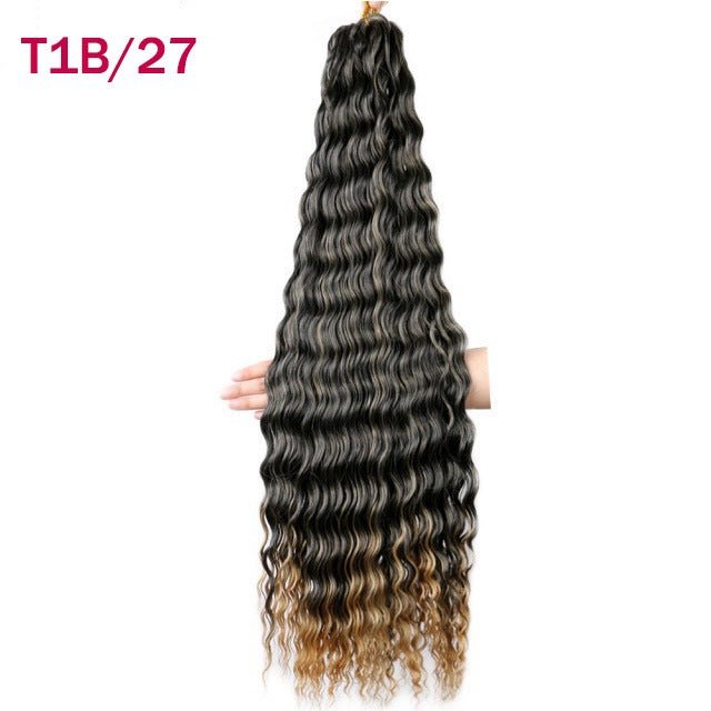 Synthetic Deep Wave Crochet Bulk Hair Multiple Colors - WigWonders