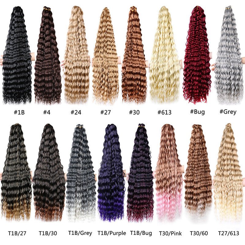 Synthetic Deep Wave Crochet Bulk Hair Multiple Colors - WigWonders
