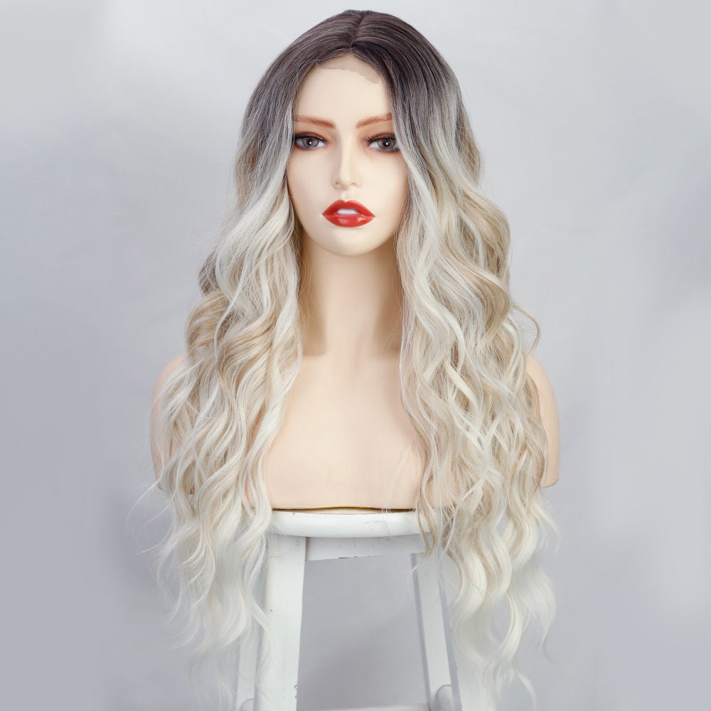 Synthetic Long Curly Lace Part Wig Highlighted Ombre - WigWonders