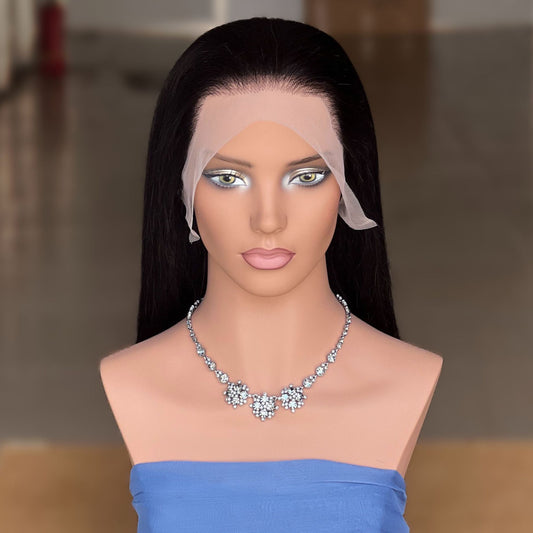 13x4 Front Lace Human Hair Wig - Black (8-14in)