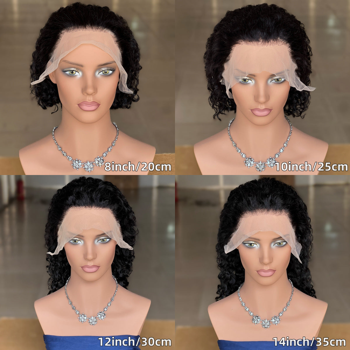 13x4 Bob Water Wave Human Hair Wig - Black