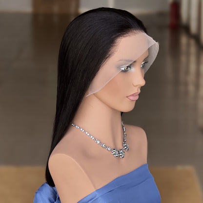 13x4 Front Lace Human Hair Wig - Black (8-14in)