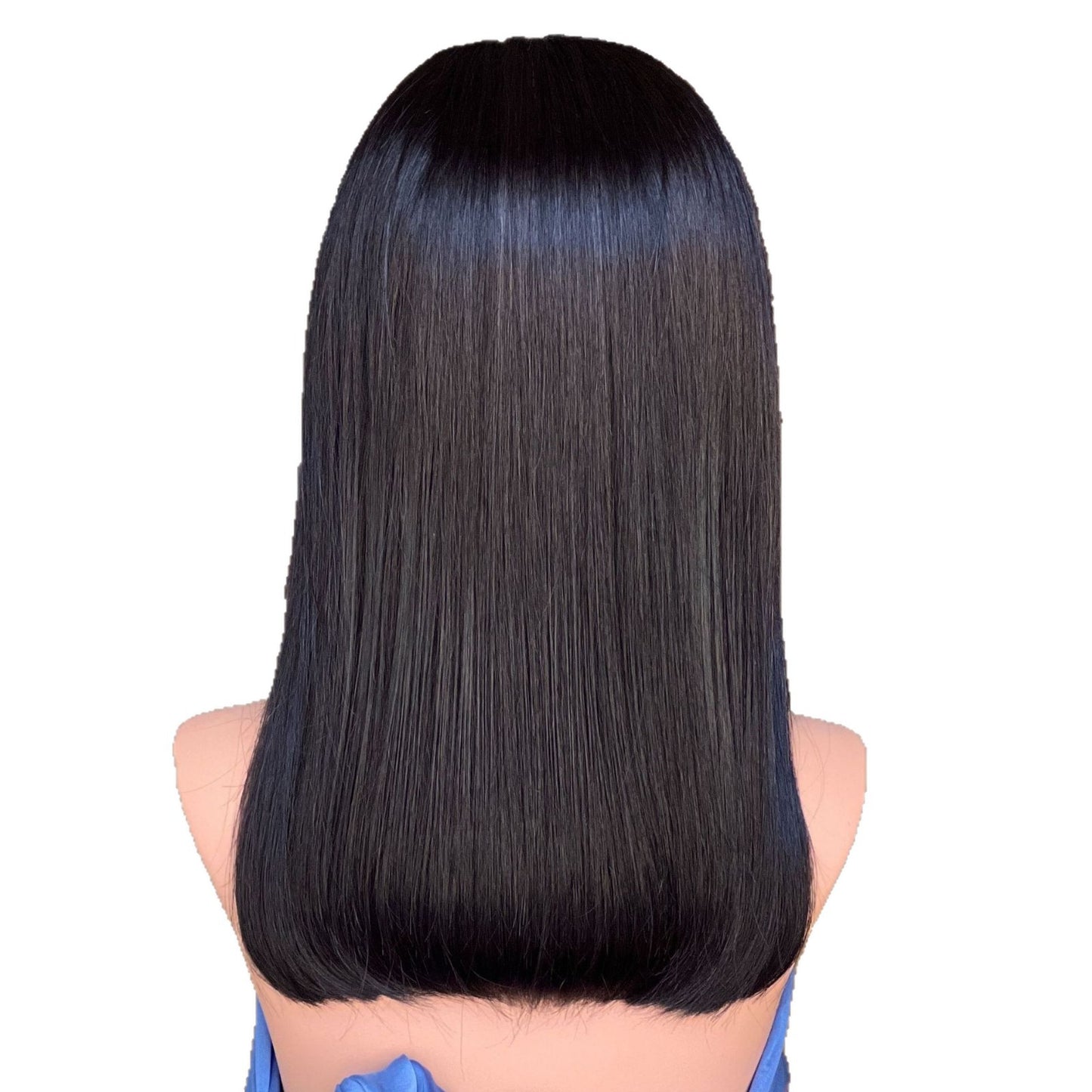 13x4 Front Lace Human Hair Wig - Black (8-14in)