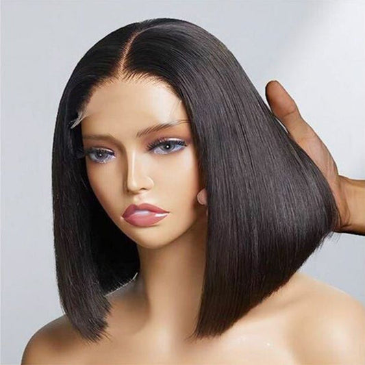 10" Bone Straight Bob 4x4 Lace Front Virgin Human Hair Wig – 200% Density - WigWonders
