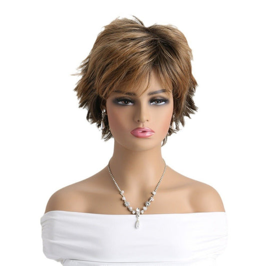 10 Inch Synthetic Short Fluffy Curly Wig Light Brown Natural Texture - WigWonders