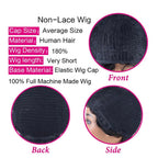 100% Human Afro Curly Pixie Wig with Bangs - WigWonders
