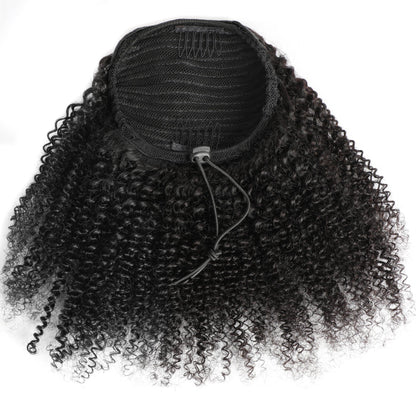 100% Human Hair Afro Kinky Curly Drawstring Ponytail - WigWonders