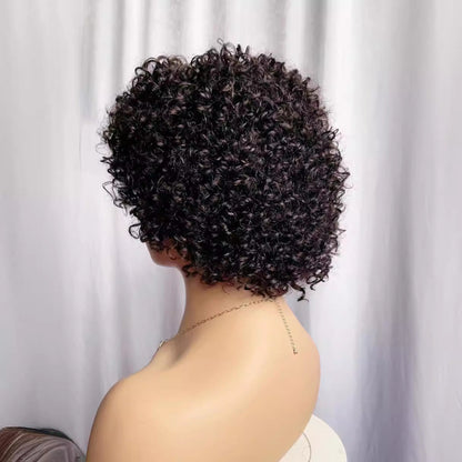 100% Human Hair Short Curly Wig – P4/27, 6in - WigWonders