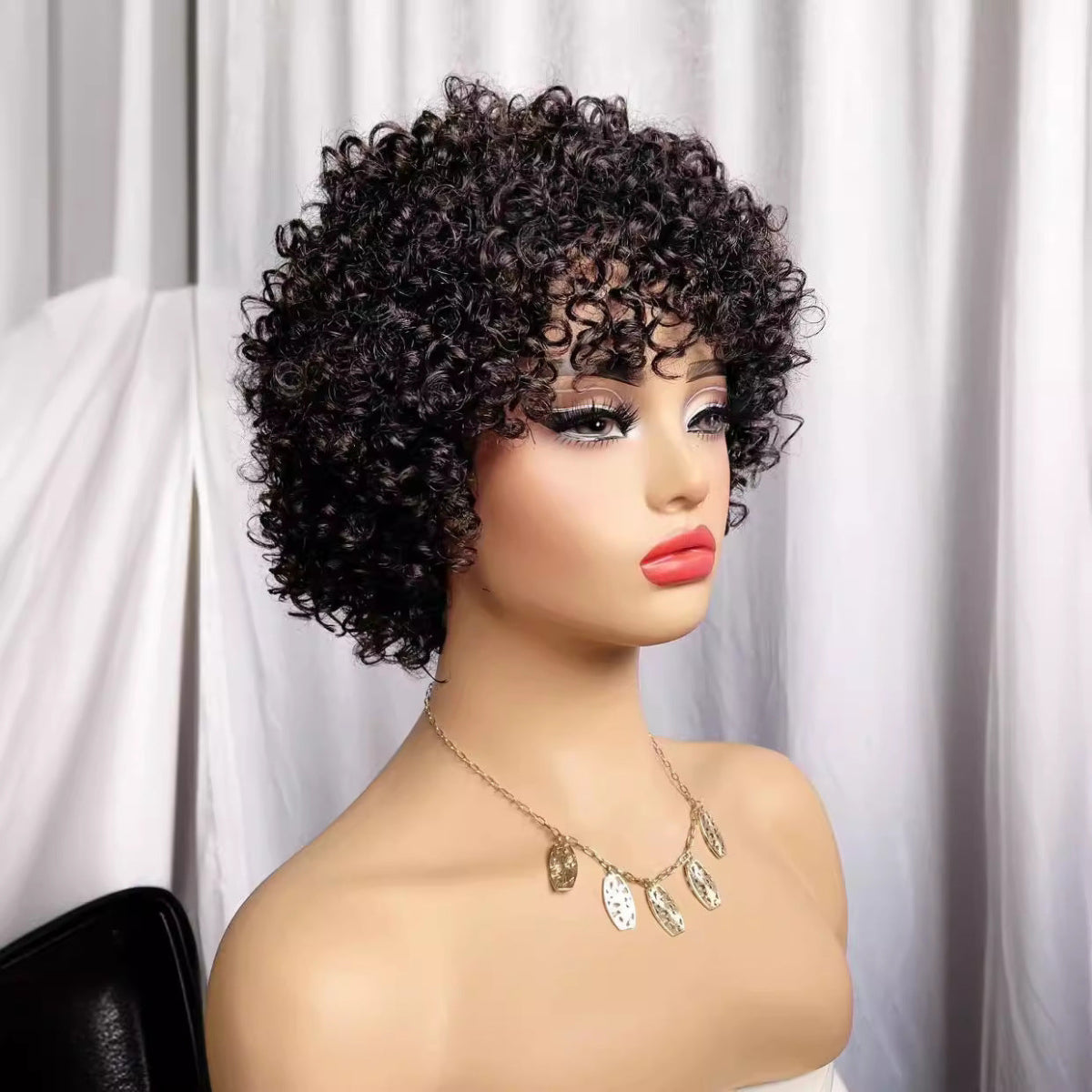 100% Human Hair Short Curly Wig – P4/27, 6in - WigWonders