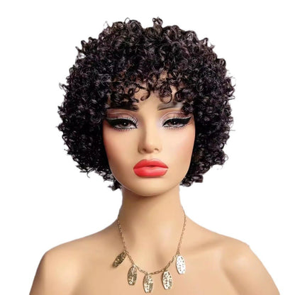100% Human Hair Short Curly Wig – P4/27, 6in - WigWonders