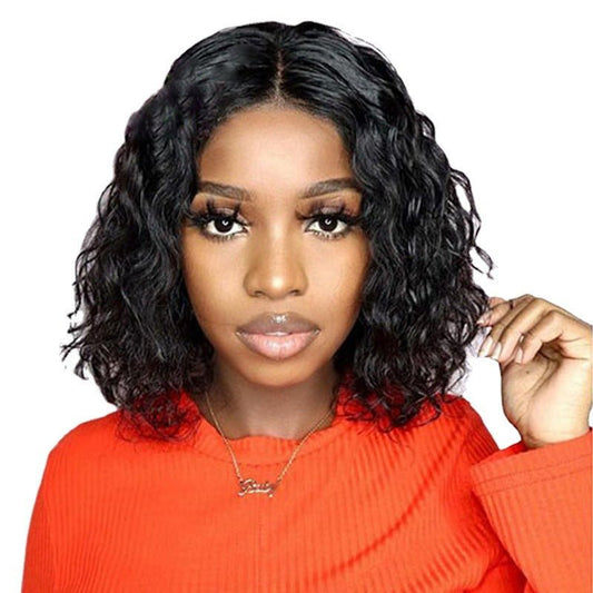 10in Synthetic Short Curly Afro Wig - Brown - WigWonders