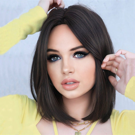 10in Synthetic Shoulder - Length Bob Wig - Middle Part - WigWonders