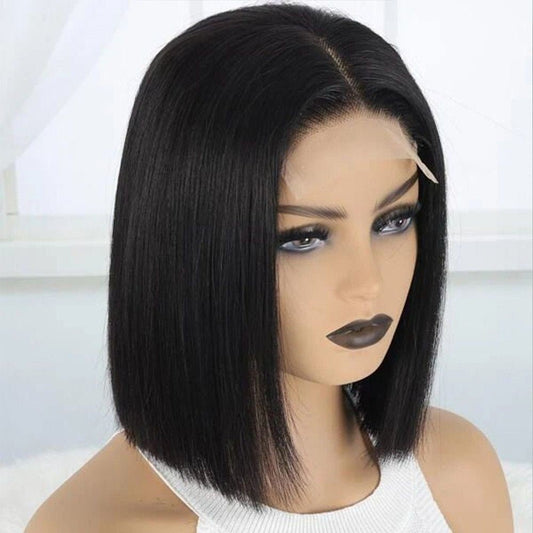 12A Vietnam Straight Bob Human Hair Lace Wig 10" - WigWonders