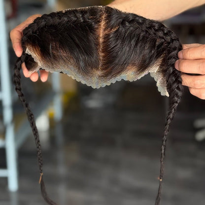 13x4 Bleached Knot Lace Frontal Braid Closure – Virgin Human Hair - WigWonders