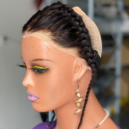 13x4 Bleached Knot Lace Frontal Braid Closure – Virgin Human Hair - WigWonders