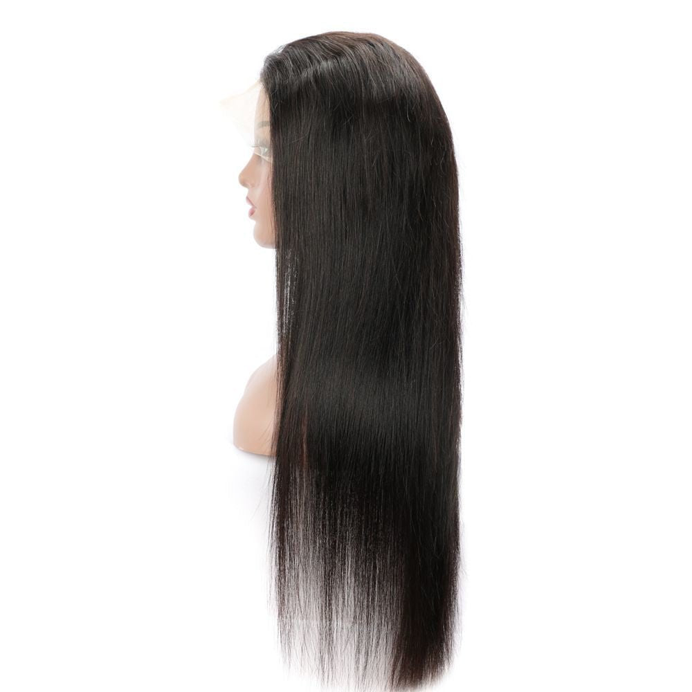 13x4 Front Lace 24in Straight Human Hair Wig - WigWonders