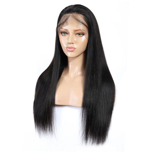 13x4 Front Lace 24in Straight Human Hair Wig - WigWonders