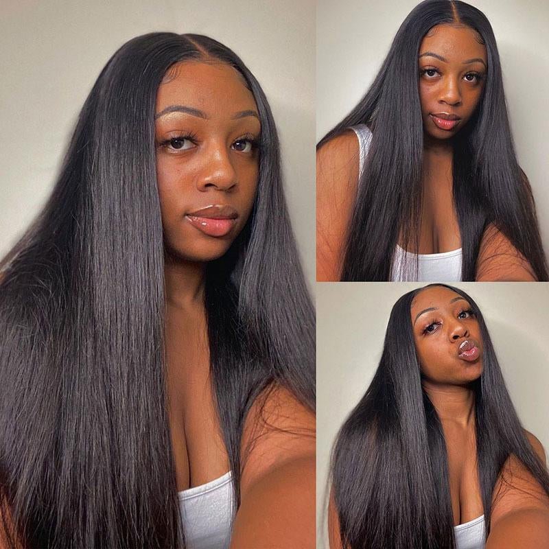 13x4 Front Lace 24in Straight Human Hair Wig - WigWonders