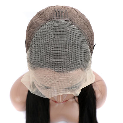 13x4 Front Lace 24in Straight Human Hair Wig - WigWonders
