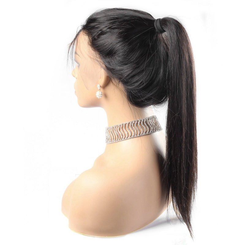 13x4 HD Lace Slick Back Straight Human Hair Wig - WigWonders