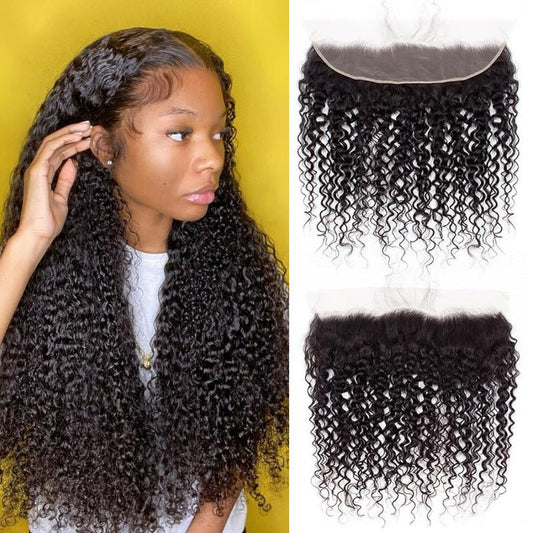 13x4 Kinky Curly Lace Frontal Human Hair Closure Piece - WigWonders