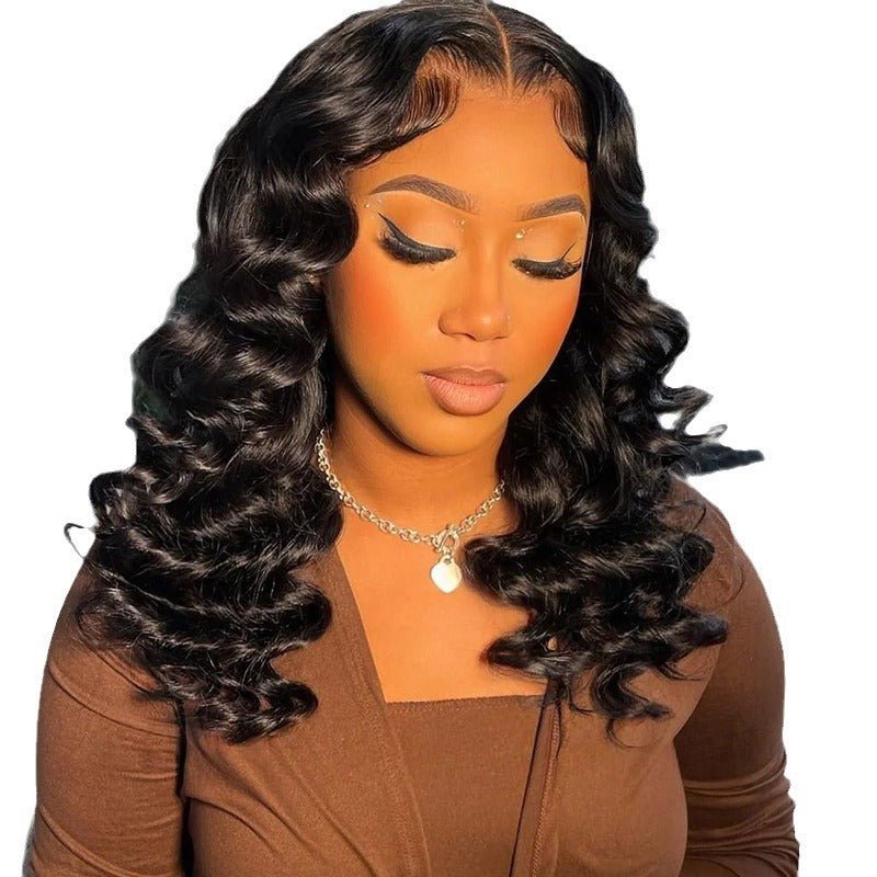13x4 Loose Wavy Human Hair Lace Front Wig - WigWonders