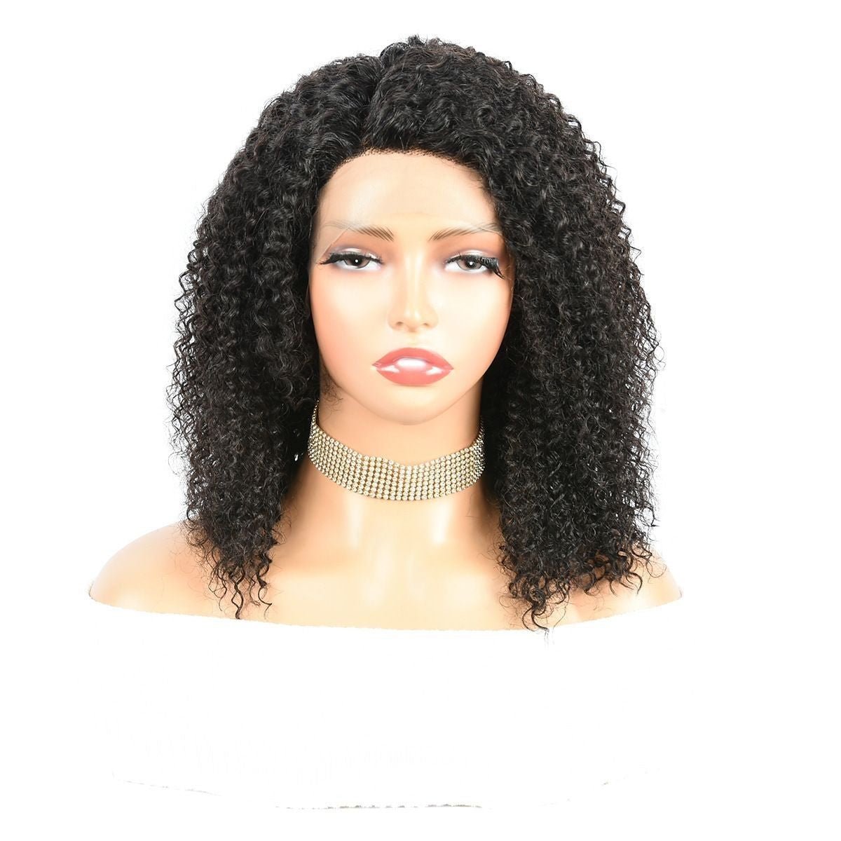 13x5x1 12in Kinky Curly Lace Front Human Hair Wig - WigWonders